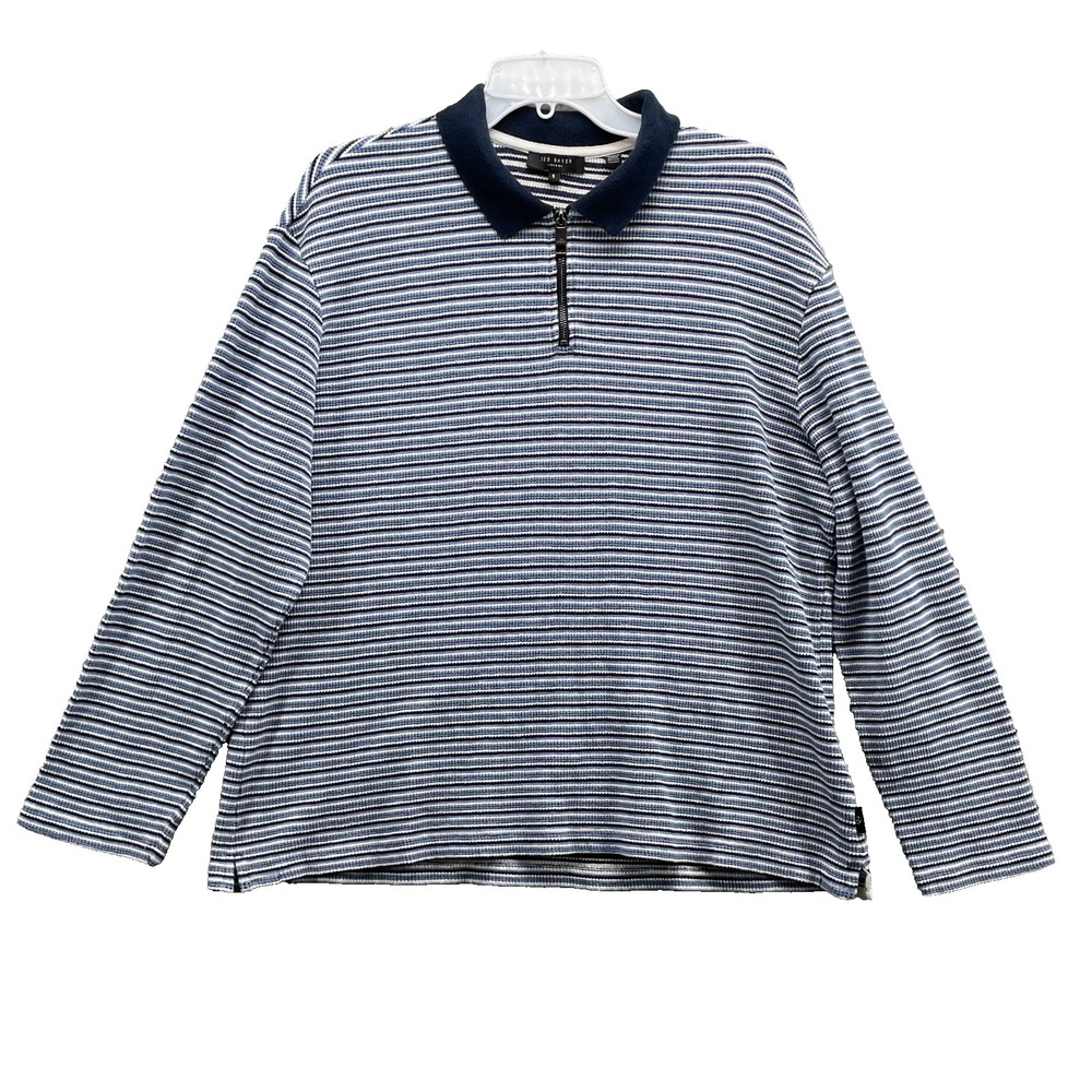 Ted Baker 1 Polo Pullover Men's 5/XL /4 Zip Knit Preppy Minimalist Corpcore 90's